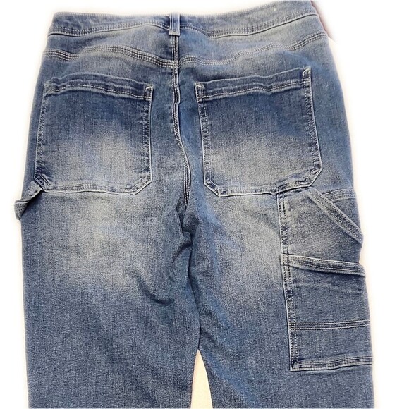 Banjara High Rise Straight Leg Cargo Jeans, Medium Blue Wash, 5/26 - Picture 4 of 7